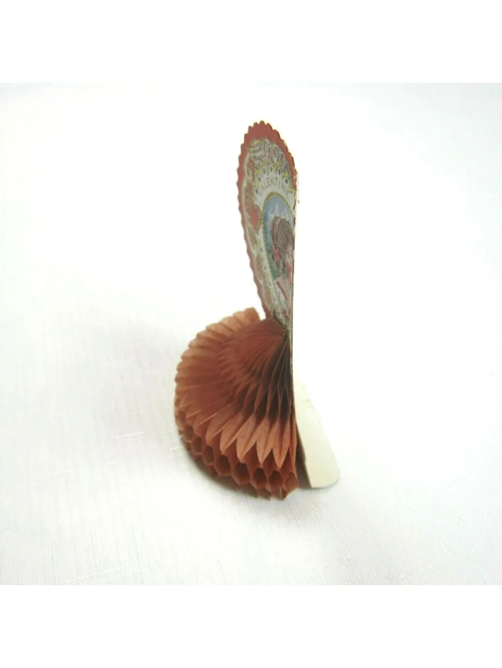 Vintage Valentine Beistle Honeycomb Stand Up Heart Girl & Blue Bird USA 1920-30s